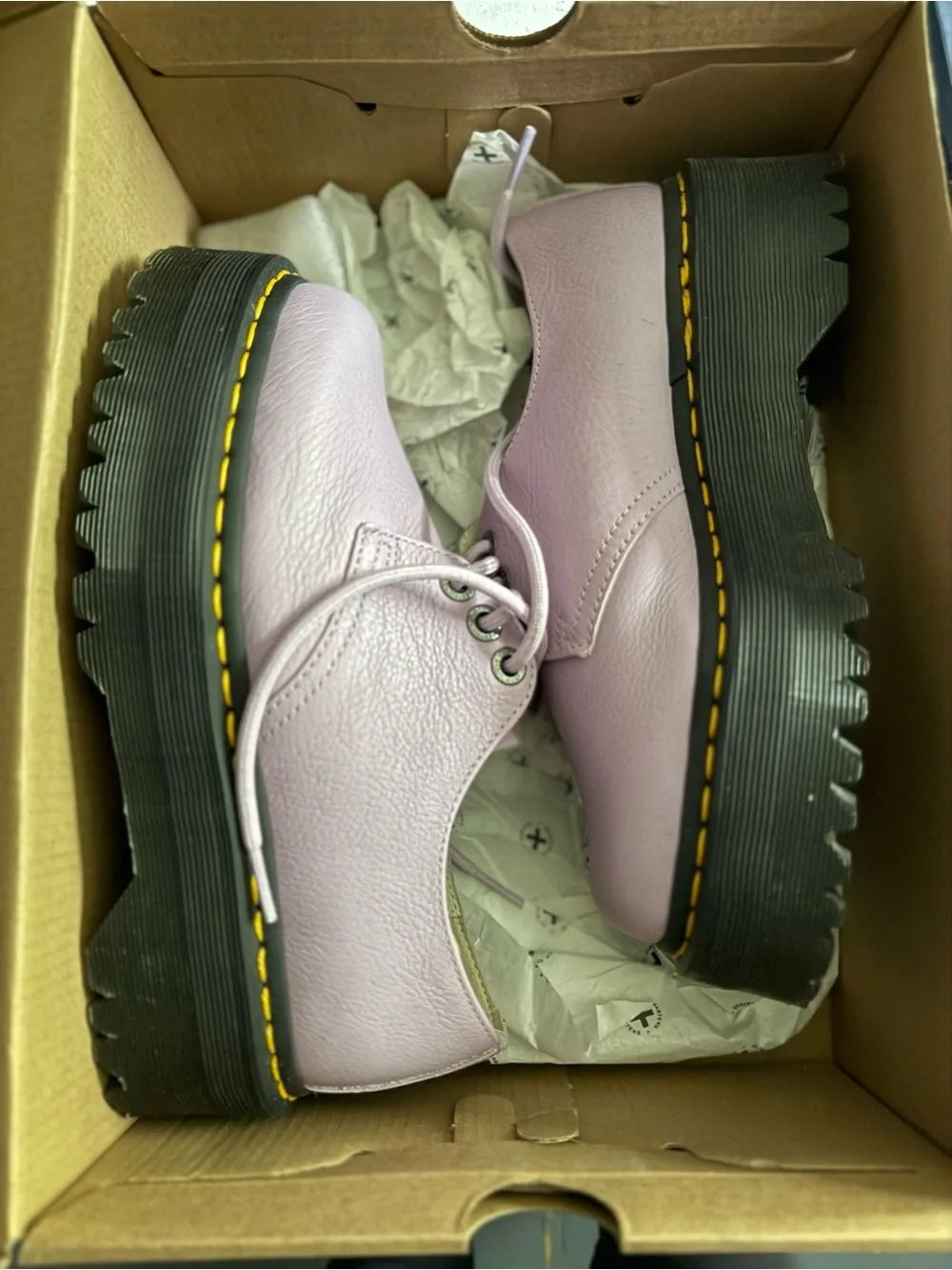 Dr. Martens Lilac Platform Lace-Up Oxfords with Black Soles
